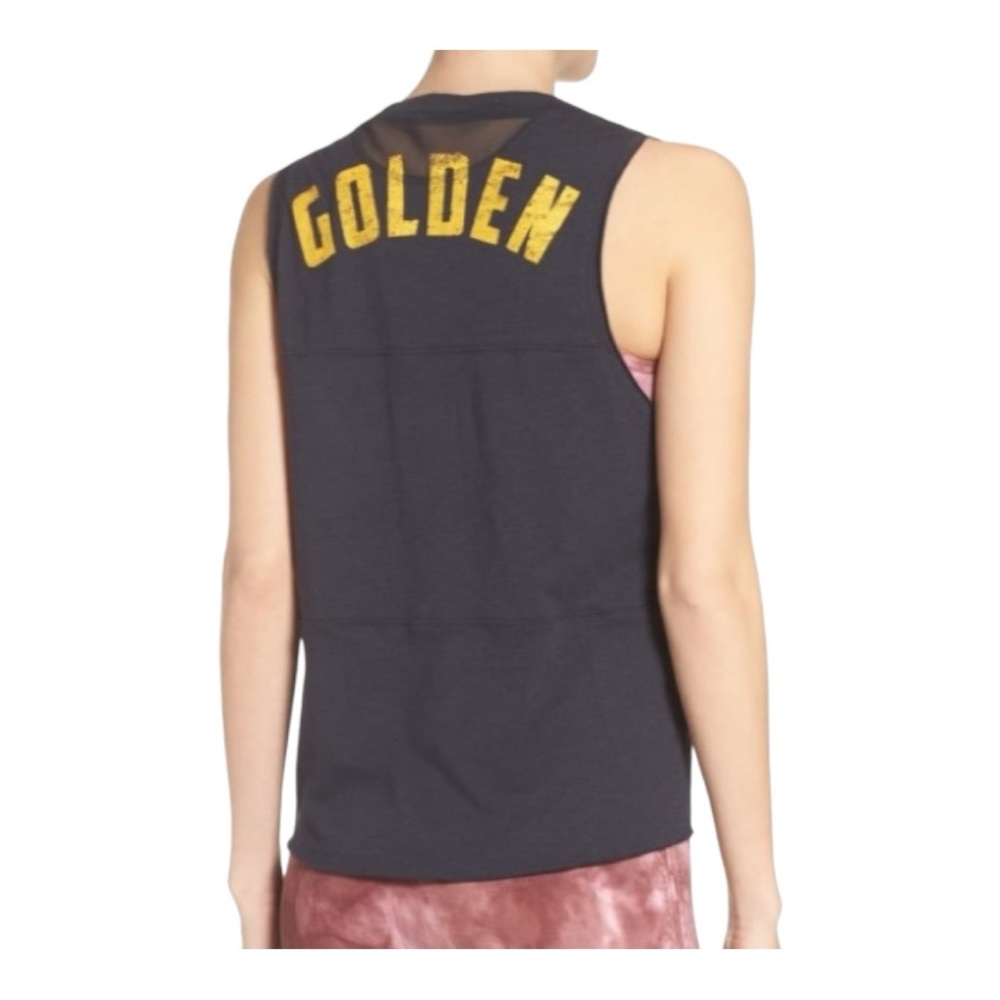 Free People Black Golden Muscle Tank Size Small